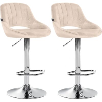 CLP Samtige 2er Barhocker-Set - Modernes Design CLP Samtige 2er Barhocker-Set - Modernes Design
