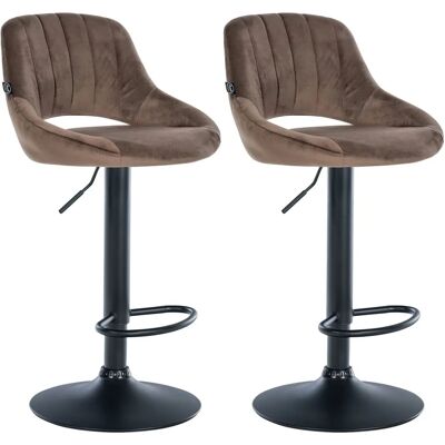 Milet Samtbarhocker Set - 2 Hocker - 48x47x85 cm - Moderner Stil Milet Samtbarhocker Set - 2 Hocker - 48x47x85 cm - Moderner Stil