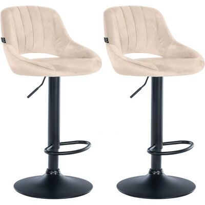CLP Set aus 2 Samt-Barhockern - Modernes Design & Höhenverstellbar CLP Set aus 2 Samt-Barhockern - Modernes Design & Höhenverstellbar