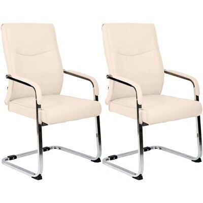 CLP Hobart Bürostühle - 2er Set - Creme - Ergonomisch & Stilvoll CLP Hobart Bürostühle - 2er Set - Creme - Ergonomisch & Stilvoll