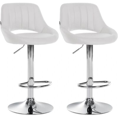 CLP Milet Weiße Kunstleder Barhocker Set - Barhocker CLP Milet Weiße Kunstleder Barhocker Set - Barhocker
