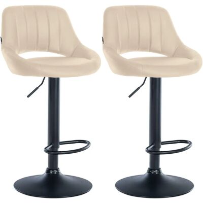 CLP Milet Satz aus 2 Creme Kunstleder Barhocker - Barhocker CLP Milet Satz aus 2 Creme Kunstleder Barhocker - Barhocker
