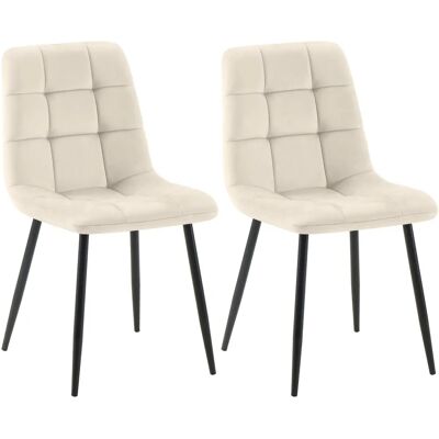 CLP Creme Samtvel Esstischstühle Set - Stühle CLP Creme Samtvel Esstischstühle Set - Stühle