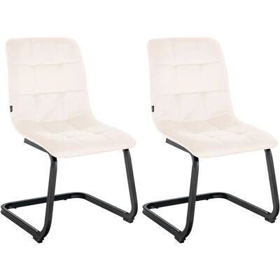 Conjunto de 2 Sillas de comedor Vermont en terciopelo - Diseño moderno en cantilever Conjunto de 2 Sillas de comedor Vermont en terciopelo - Diseño moderno en cantilever