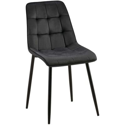 Silla de comedor Gifford de terciopelo negro - Silla de comedor Silla de comedor Gifford de terciopelo negro - Silla de comedor