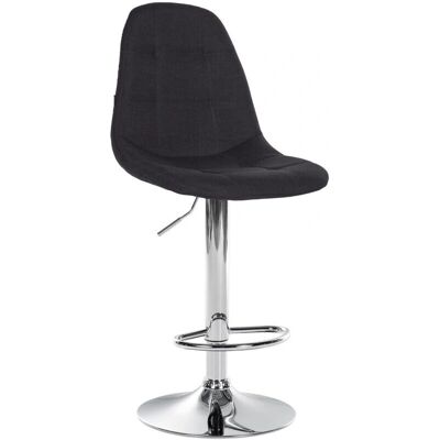 Taburete de bar negro de tela y metal CLP Elmore Taburete de bar negro de tela y metal CLP Elmore