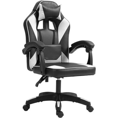 CLP Bürostuhl - Ergonomisch, Verstellbar, Leder, Schwarz/Weiß - Bürostuhl CLP Bürostuhl - Ergonomisch, Verstellbar, Leder, Schwarz/Weiß - Bürostuhl