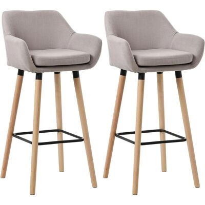 Ensemble de 2 Tabourets de Bar Grant - Tissu Gris - 50x51x101 cm - Publicité Ensemble de 2 Tabourets de Bar Grant - Tissu Gris - 50x51x101 cm - Publicité