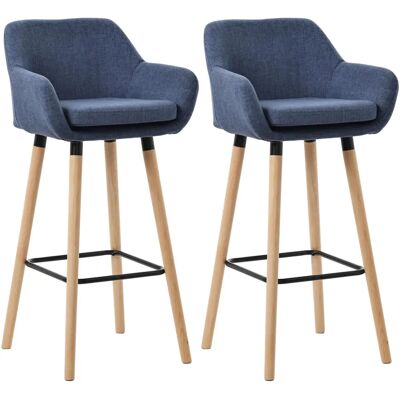 Ensemble de 2 Tabourets de Bar CLP Grant en Tissu Bleu Foncé - Publicité Ensemble de 2 Tabourets de Bar CLP Grant en Tissu Bleu Foncé - Publicité