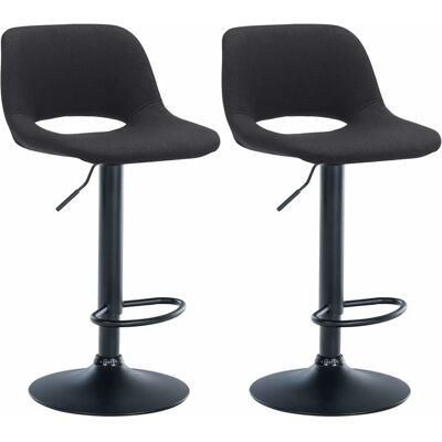 Conjunto de 2 Taburetes Negros de Tela - Taburetes de Bar Conjunto de 2 Taburetes Negros de Tela - Taburetes de Bar