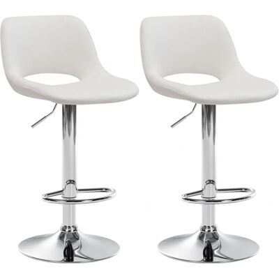 Ensemble de 2 Tabourets de Bar Velours Crème Modernes Ajustables 360° - Publicité Ensemble de 2 Tabourets de Bar Velours Crème Modernes Ajustables 360° - Publicité