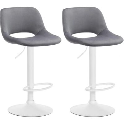 CLP Taburetes de Bar Camden en Terciopelo Gris Oscuro - Pack de 2 CLP Taburetes de Bar Camden en Terciopelo Gris Oscuro - Pack de 2
