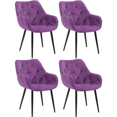 Ensemble de 4 chaises en velours Tanna - Moderne, Violet, Confortable - Publicité Ensemble de 4 chaises en velours Tanna - Moderne, Violet, Confortable - Publicité
