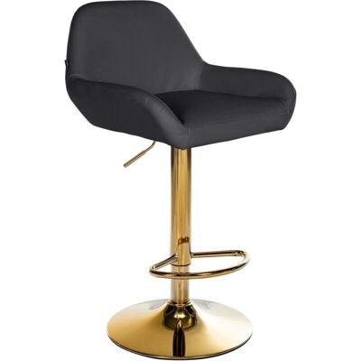 Taburete de bar Braga ajustable altura giratorio cuero sintético negro Taburete de bar Braga ajustable altura giratorio cuero sintético negro