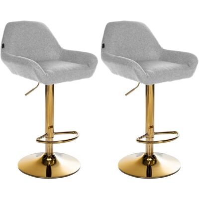 Conjunto de 2 taburetes de bar Braga Gold gris Conjunto de 2 taburetes de bar Braga Gold gris