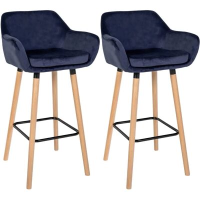 CLP Grant Taburetes de Terciopelo Azul Oscuro - Muebles para Bar CLP Grant Taburetes de Terciopelo Azul Oscuro - Muebles para Bar