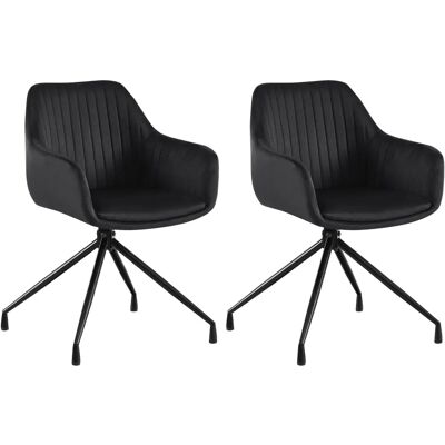 CLP Schwarze Samt Modern Esstischstuhl-Set - 2 Stück CLP Schwarze Samt Modern Esstischstuhl-Set - 2 Stück