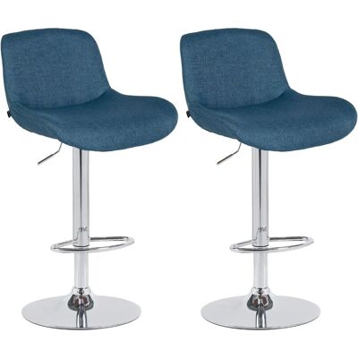CLP - Taburetes de Bar Azules Cromados - Pack de 2 CLP - Taburetes de Bar Azules Cromados - Pack de 2