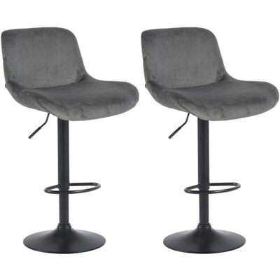 CLP Solon Dunkelgrau Samt Barhocker - Bar Stool CLP Solon Dunkelgrau Samt Barhocker - Bar Stool