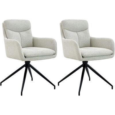 Acme Set aus 2 Esstischen Somers Stoff Creme - Esszimmerstuhl-Set Acme Set aus 2 Esstischen Somers Stoff Creme - Esszimmerstuhl-Set
