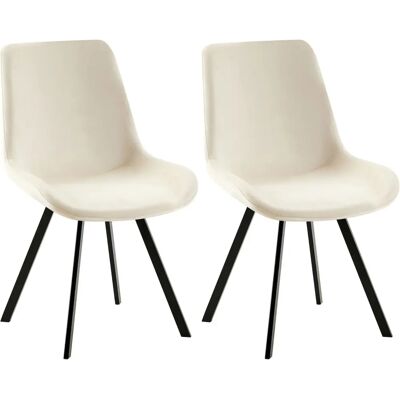 CLP Juego de 2 sillas de comedor terciopelo crema CLP Juego de 2 sillas de comedor terciopelo crema