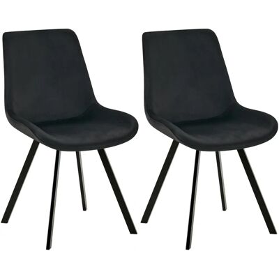 Silla de comedor Lewes en terciopelo - Pack de 2 Silla de comedor Lewes en terciopelo - Pack de 2