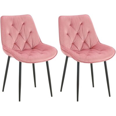 CLP Wallace Samt Esstischstuhl-Set 2 Rosa CLP Wallace Samt Esstischstuhl-Set 2 Rosa