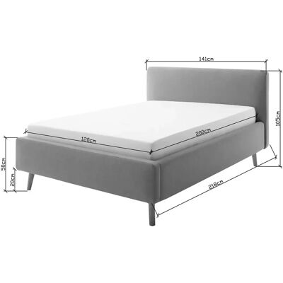 MEISE.MÖBEL Mattis Taupe Polsterbett - Polsterbett MEISE.MÖBEL Mattis Taupe Polsterbett - Polsterbett