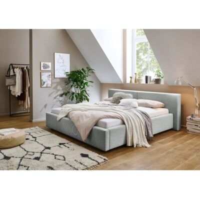 MÖBEL Polsterbett MEISE - 200x227cm, grau, Bettkasten, extra flach MÖBEL Polsterbett MEISE - 200x227cm, grau, Bettkasten, extra flach