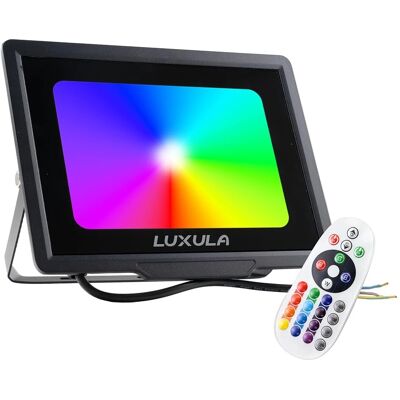 Luxula LX400183 - Projecteur LED RGBW - 50W - IP65 - Télécommande - Publicité Luxula LX400183 - Projecteur LED RGBW - 50W - IP65 - Télécommande - Publicité