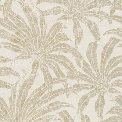 Profhome Papier Peint Jungle Métallique Beige - Papier - Publicité Profhome Papier Peint Jungle Métallique Beige - Papier - Publicité