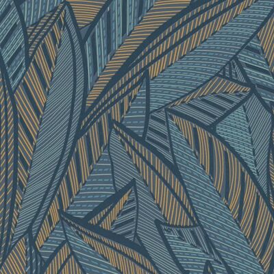 Profhome Blue Floral Glitter Wallpaper - Wallpaper Profhome Blue Floral Glitter Wallpaper - Wallpaper