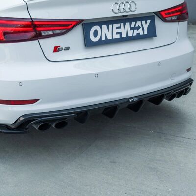 Difusor trasero Oneway para Audi S3 Sedan 8V 2013-2016 - Negro Difusor trasero Oneway para Audi S3 Sedan 8V 2013-2016 - Negro