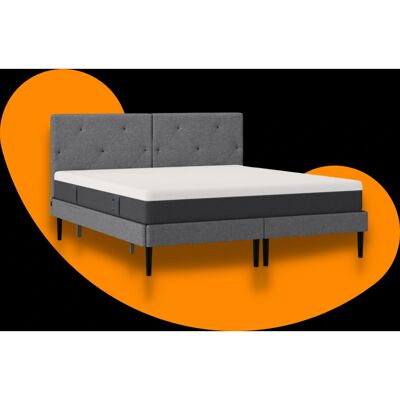 Emma Lit Original - 180x200 cm - Gris Foncé - Tête de Lit Classique - Lit - Publicité Emma Lit Original - 180x200 cm - Gris Foncé - Tête de Lit Classique - Lit - Publicité