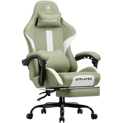 Chaise Gaming GTPLAYER - Ergonomique, Réglable, Verte - Chaise de Jeu - Publicité Chaise Gaming GTPLAYER - Ergonomique, Réglable, Verte - Chaise de Jeu - Publicité