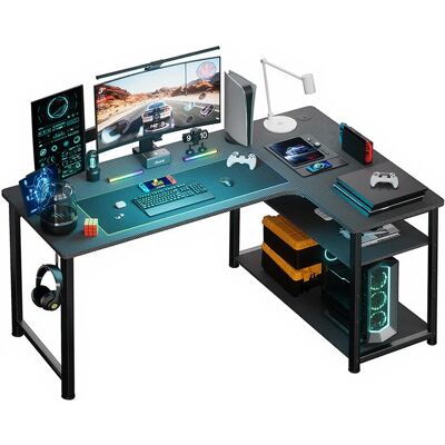 COMHOMA - L-förmiger Schreibtisch - USB-Anschluss - Schwarz - Desk COMHOMA - L-förmiger Schreibtisch - USB-Anschluss - Schwarz - Desk
