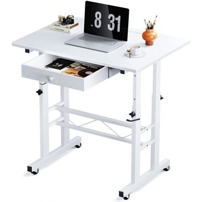 Bureau Debout GTplayer - Hauteur Ajustable, Blanc, 80x50cm - Publicité Bureau Debout GTplayer - Hauteur Ajustable, Blanc, 80x50cm - Publicité