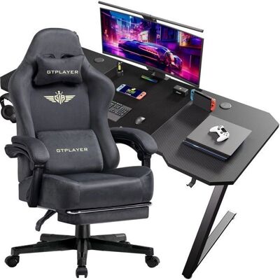 GTplayer Bureau de jeu en forme de Z ergonomique - Bon rapport qualité-prix - Publicité GTplayer Bureau de jeu en forme de Z ergonomique - Bon rapport qualité-prix - Publicité