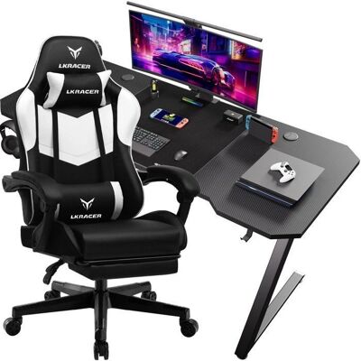 Bureau Gaming en Z GTplayer avec Chaises de Jeu - Publicité Bureau Gaming en Z GTplayer avec Chaises de Jeu - Publicité