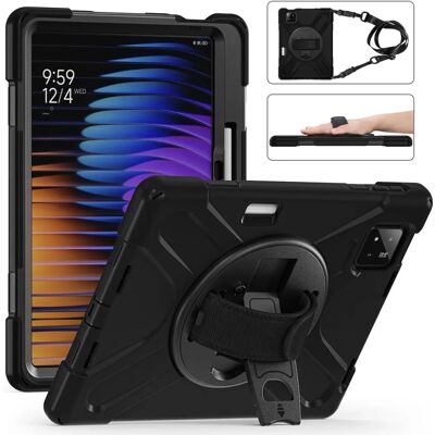 Wigento Xiaomi Pad 7 / 7 Pro Silikon-Hybridhülle - Schwarz Wigento Xiaomi Pad 7 / 7 Pro Silikon-Hybridhülle - Schwarz