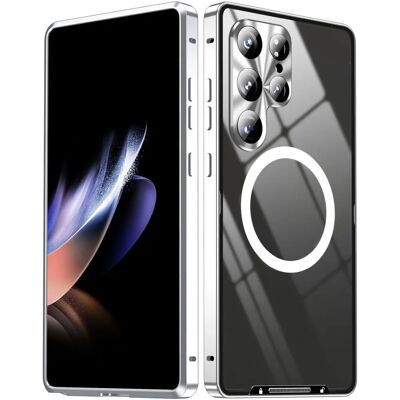 Wigento S25 Ultra MagSafe Metall Handyhülle - Silber Wigento S25 Ultra MagSafe Metall Handyhülle - Silber
