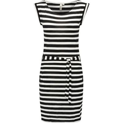 RAGWEAR Tagg Stripes Kleid - Lässig, Feminin, Mitte Oberschenkel, Schwarz RAGWEAR Tagg Stripes Kleid - Lässig, Feminin, Mitte Oberschenkel, Schwarz