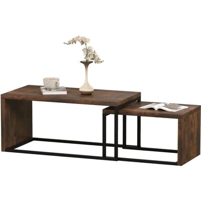 HOMCOM 2er-Set Couchtisch - Elegante multifunktionale Beistelltische HOMCOM 2er-Set Couchtisch - Elegante multifunktionale Beistelltische