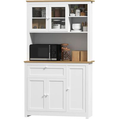 HOMCOM - Küchenschrank - Weiß-Holzmaserung - Cabinet HOMCOM - Küchenschrank - Weiß-Holzmaserung - Cabinet