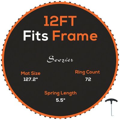 Aosom - Ø323 cm - 72 V-Ringe - 14 cm Federn - Trampolinmatte Aosom - Ø323 cm - 72 V-Ringe - 14 cm Federn - Trampolinmatte