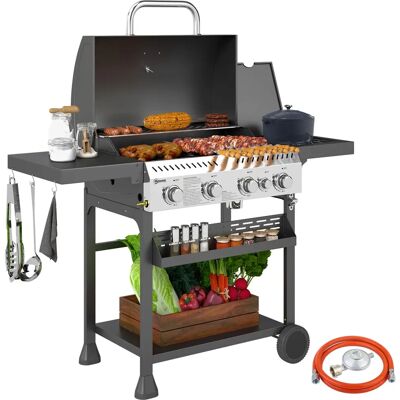 Outsunny - Gasgrill 12KW 4+1 - Edelstahl - Gas Grill Outsunny - Gasgrill 12KW 4+1 - Edelstahl - Gas Grill