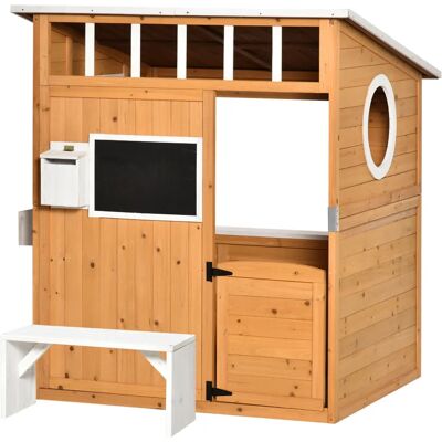 Outsunny - Spielhaus - Naturholz - Outdoor Playhouse Outsunny - Spielhaus - Naturholz - Outdoor Playhouse