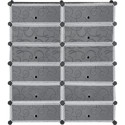 HOMCOM - 12-Kuben - 12 Fächer - Schwarz - Schuhregal HOMCOM - 12-Kuben - 12 Fächer - Schwarz - Schuhregal