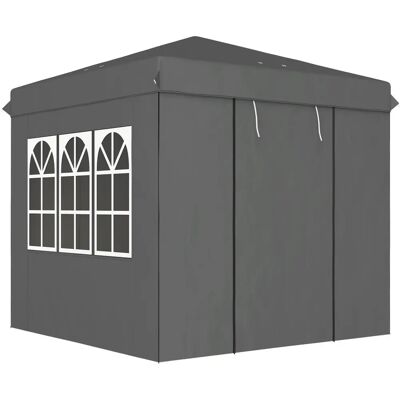 Pabellón Plegable Outsunny 2,5x2,5m con paredes laterales - Carpa de jardín Pabellón Plegable Outsunny 2,5x2,5m con paredes laterales - Carpa de jardín