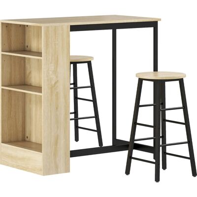 HOMCOM Bartisch mit Barhocker Set 3-tlg - Hocker: 2; Stil: Industriell - Bartisch-Set HOMCOM Bartisch mit Barhocker Set 3-tlg - Hocker: 2; Stil: Industriell - Bartisch-Set